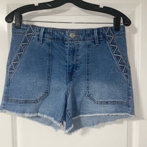 Knox Rose Embroidered Denim Cut-offs